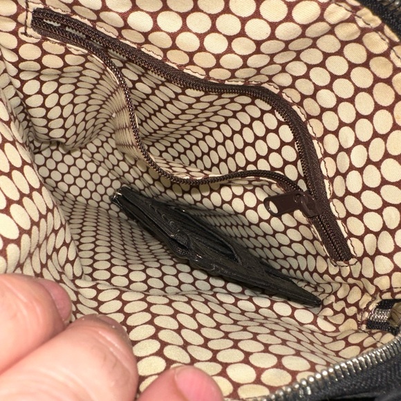 Brighton Twister Bennett Nylon Croco Patent Top Handle Zipper Backpack Bag Purse - Picture 6 of 10